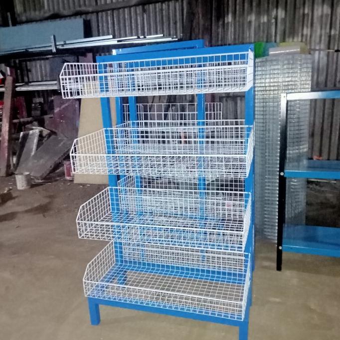 Rak ciki toko warung Chiki Snack serbaguna ukuran besar 4 susun murah
