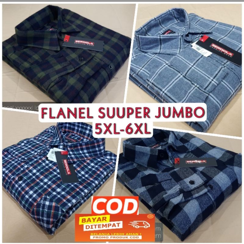 kemeja flanel super jumbo lengan panjang pria/ BIG SIZE PRIA size 5XL-6XL