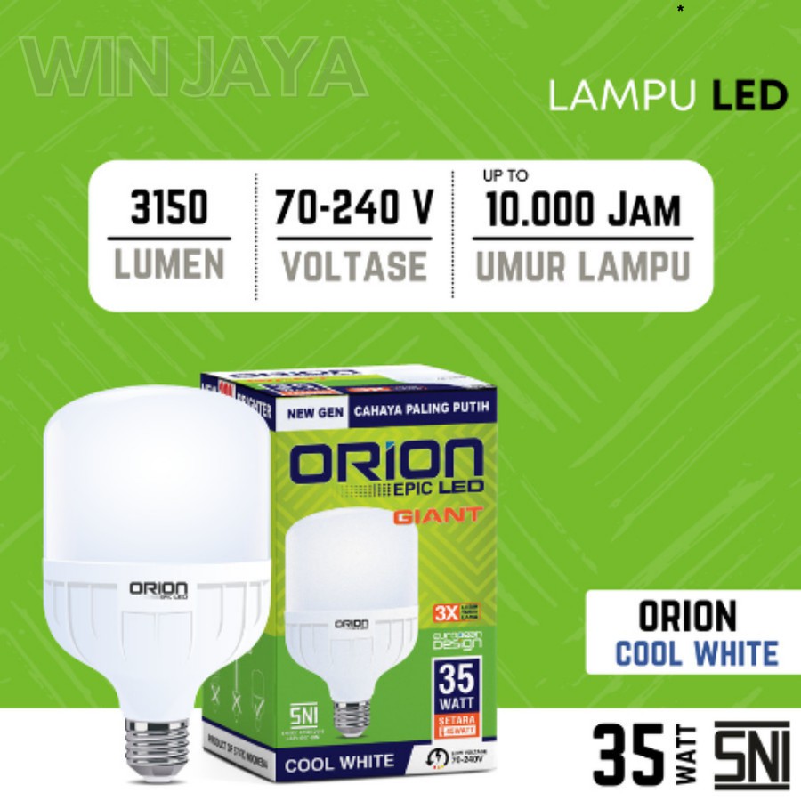 LAMPU ORION 35 WATT BOHLAM LED TABUNG JUMBO E27 COOL WHITE