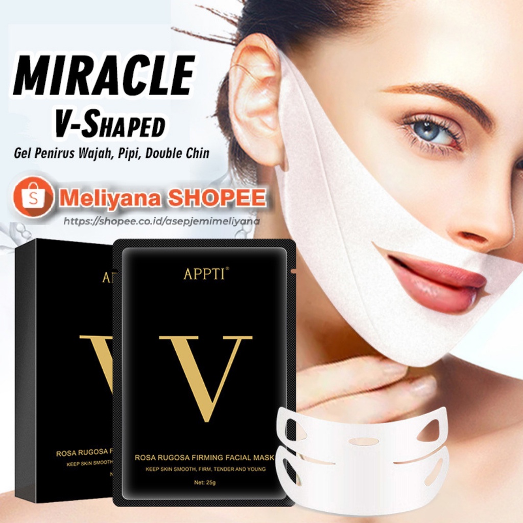 Masker Penirus Wajah Alami Miracle V Shaped 4D Perfect V Lifting