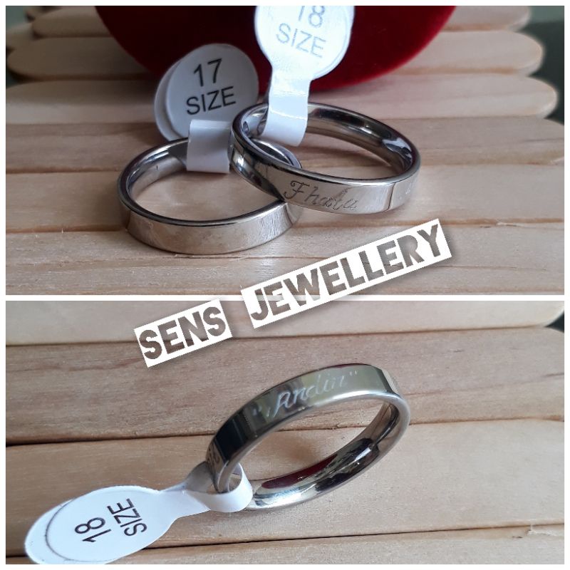 cincin couple Titanium Ukir Nama