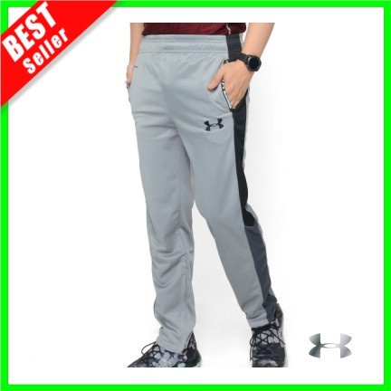 Celana Olahraga OK Celana Panjang Olahraga PRIA Senam Fitness Gym Lari Jogger Training - Hitam, S=L 