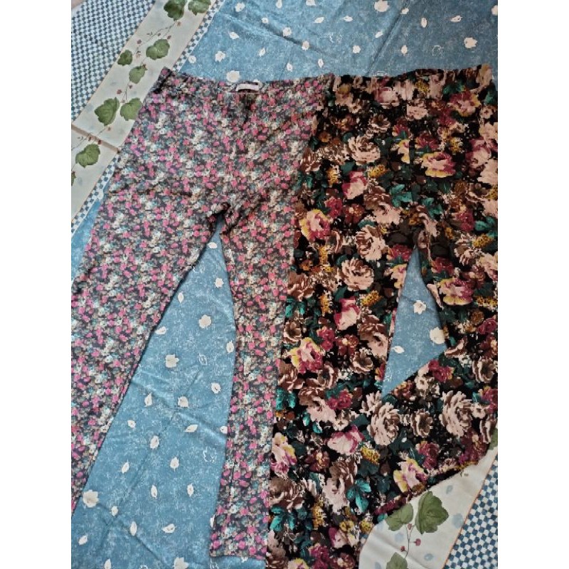 CELANA LEGGING CONNEXION BUNGA BAHAN MELAR