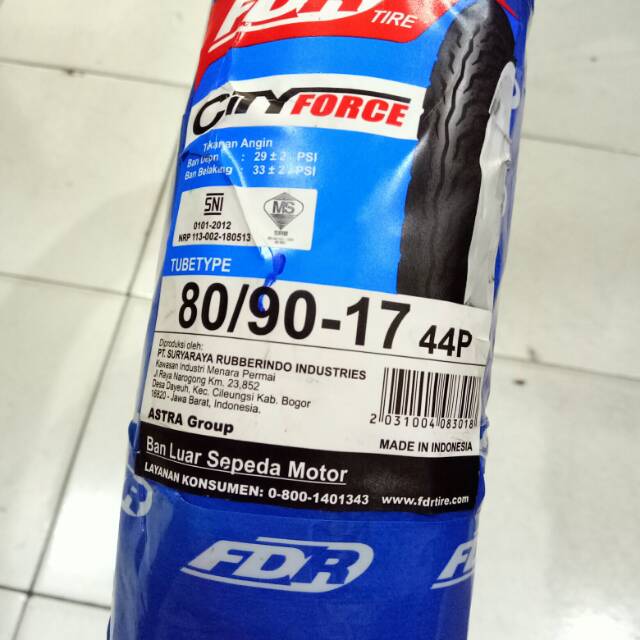 Ban FDR 80/90-17 City Force Bukan Tubeless