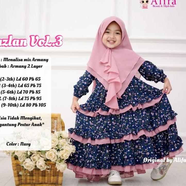 Menarik.. ALIFA KIDS GAMIS ANAK SYARI MOTIF BUNGA FREE KHIMAR