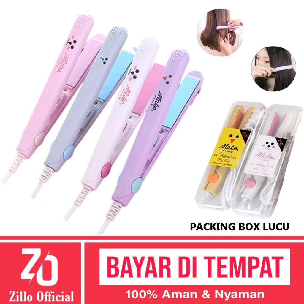 ZILLO Catok Rambut Mini Karakter Lucu Catokan Pelurus Rambut Original Packing Box Transparant