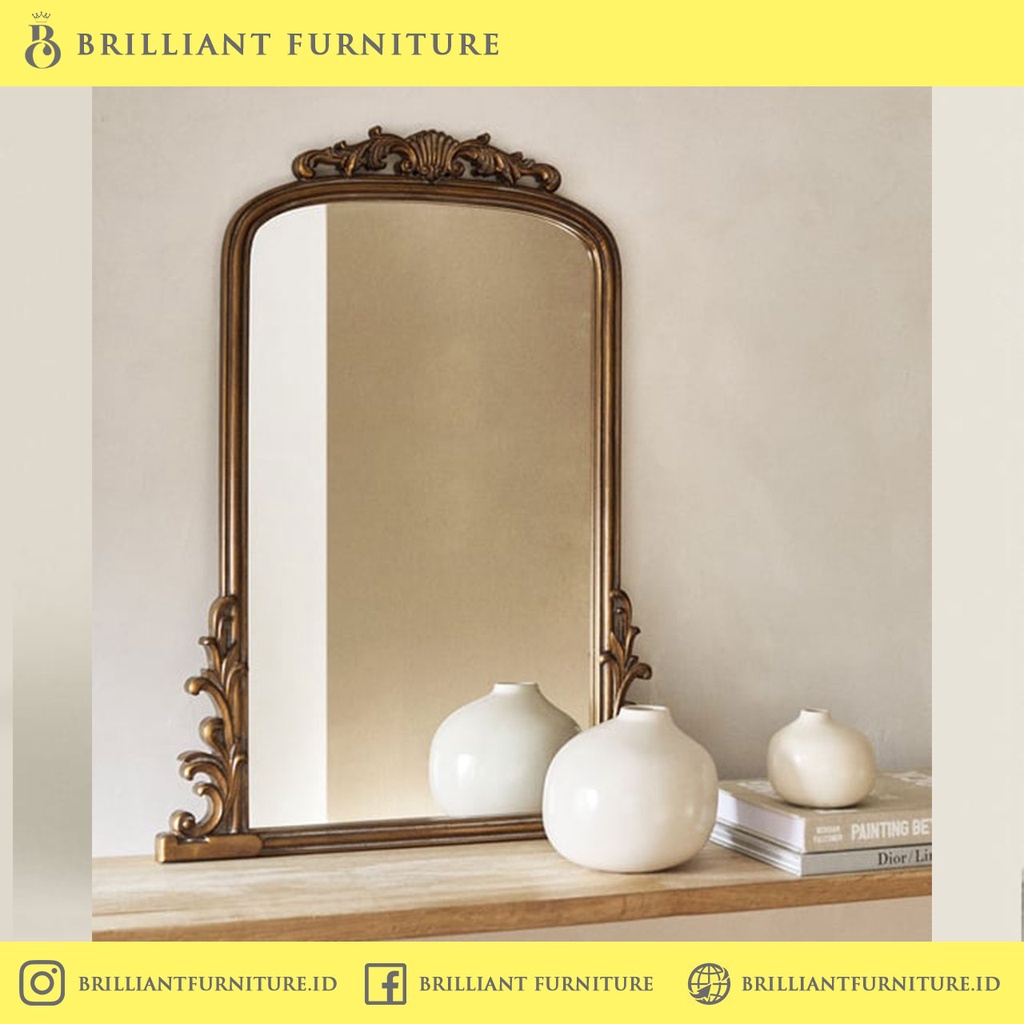 PIGURA CERMIN HIAS DINDING / FRAME KACA CERMIN MEJA RIAS UKIR GOLD