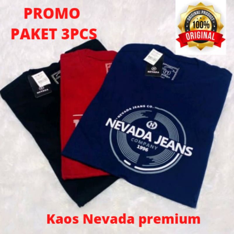 [COD] KAOS NEVADA 100rb 3pcs FULL PRICE TAG KWALITAS PREMIUM MOTIF RANDOM acak | Kaos Distro | Kaos unisex pria / Baju Pria distro / baju