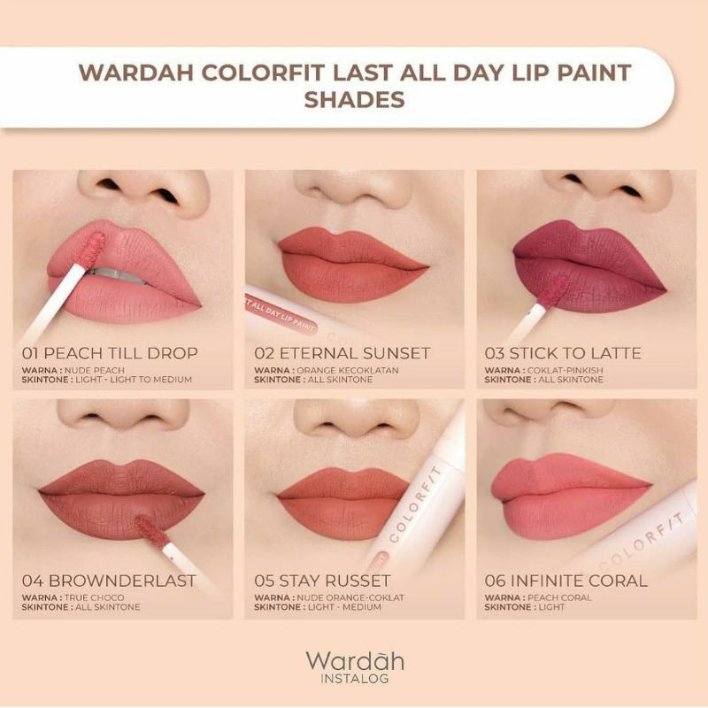 ⭐ BAGUS ⭐ WARDAH COLORFIT LIP PAINT | Last All Day Lipcream Matte