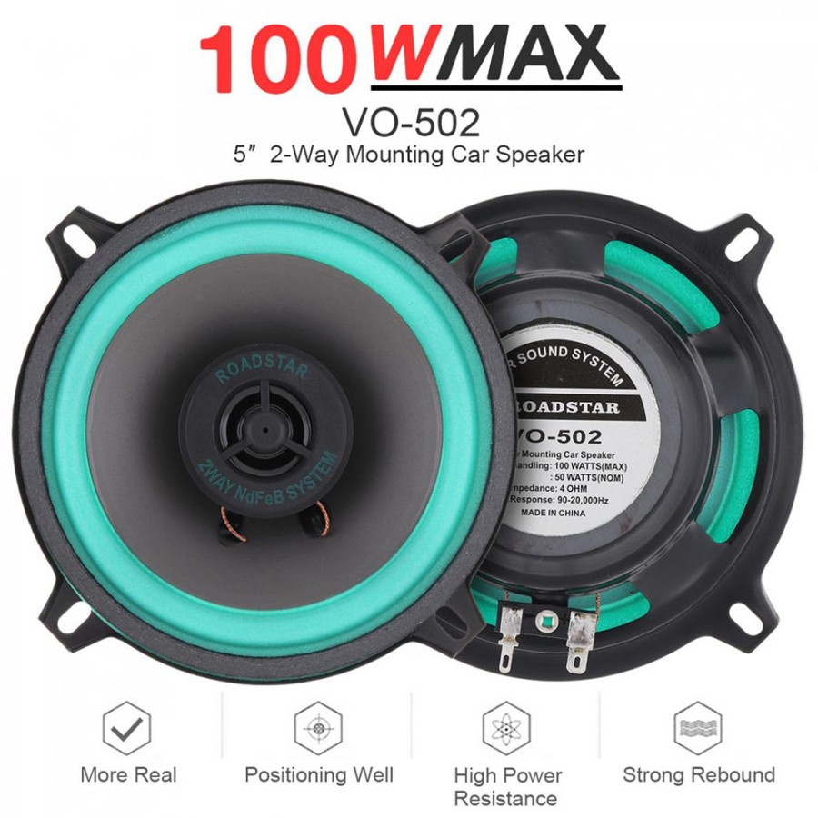 ROADSTAR Speaker Subwoofer Mobil HiFi 5 Inch 100W 1 PCS - VO-502 - Black/Blue
