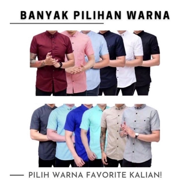 KEMEJA PRIA LENGAN PENDEK PREMIUM DISTRO Seragam Kemeja polos Kantor kondangan pesta Baju Lebaran