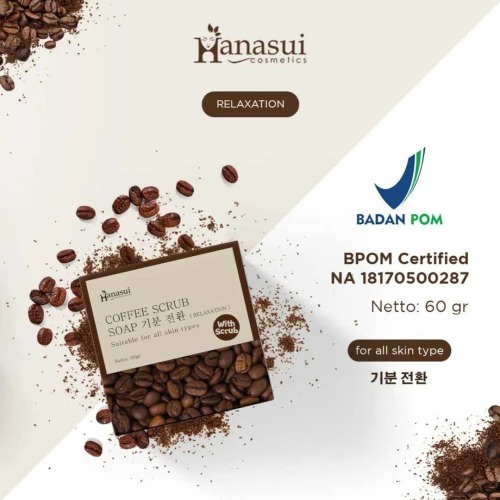 Hanasui Coffee Soap / Sabun Kopi with Coffee Scrub / 40gr / Original