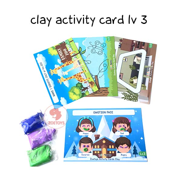 Zoetoys Ultra Light Clay Activity | Lilin Cetak Tanah Liat Modelling Soft Clay | Card Mainan Edukasi Anak-Clay Card Lv 3