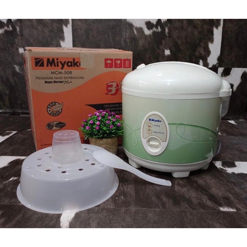 MIYAKO Magic Com/Rice Cooker/Penanak Nasi MCM-508 3 in 1 kapasitas 1.8 Liter