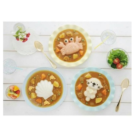 Set Cetakan Nasi Bento Hewan Laut Kepiting Kerang Sea Animal Rice Mold Cetakan Nasi Sayur Cetakan Bento Lucu Bentuk Hewan