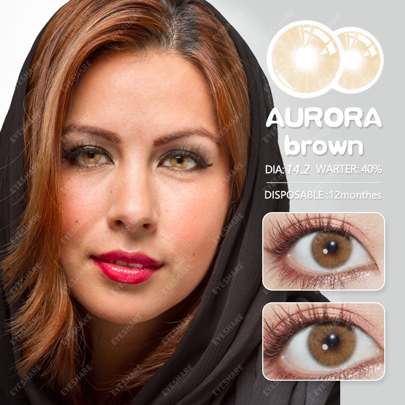 Menyinarimu【COD】Yellow Gray Softlens Lensa wanita antik  Mata Penuh Gaya Dan Cantik Softlens Warna Sederhana Dan Canggih Lensa Kontak Soflen 14.2mm Minus0.00 2022 New Dubai Import Premium Brown Seri Warna Mata Lensa kontak Cairan Softlens