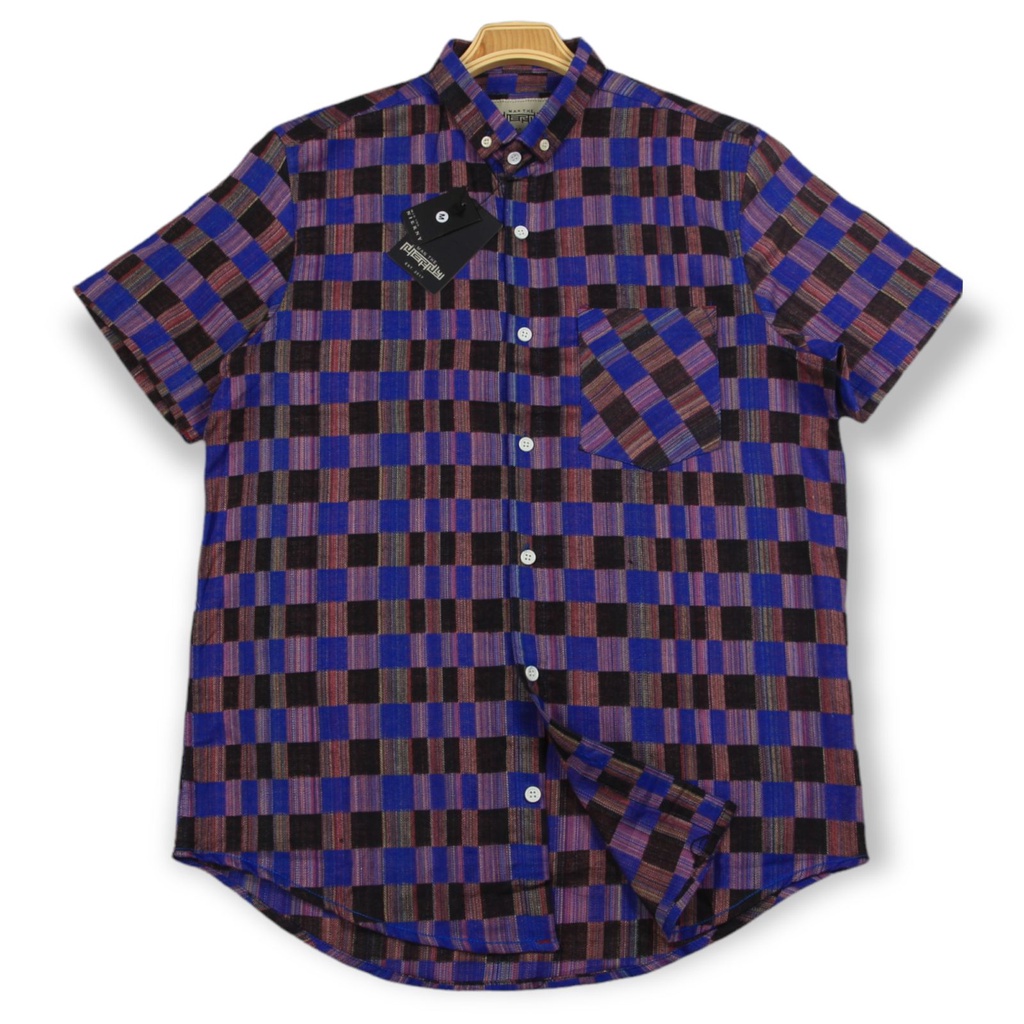 MENSWEAR 4148 KEMEJA PRIA LENGAN PENDEK KEMEJA KOTAK KOTAK KATUN KEMEJA KASUAL PRIA