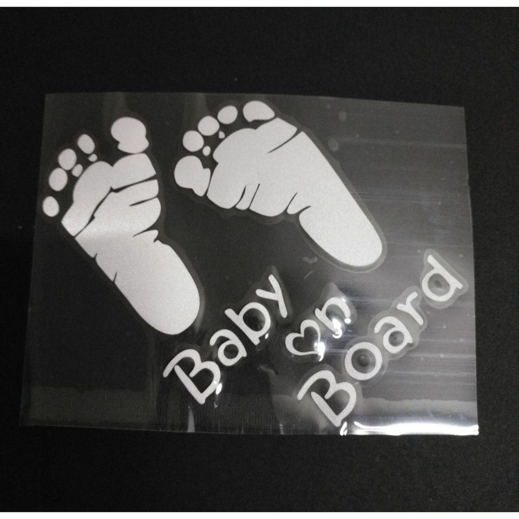 Tempelan Stiker Mobil Warning Baby In Car TELAPAK KAKI Reflector Kualitas Import