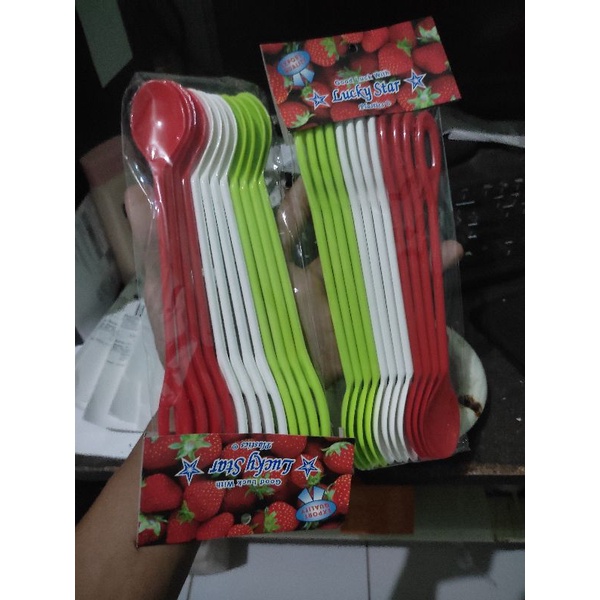 Sendok Es Buah Sendok Plastik Panjang Grosir 12 Pcs Sendok