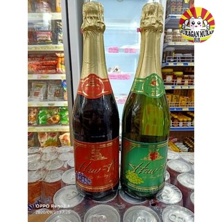

[Minuman][Botol] 750 ml HAW-A Red/White Sparkling Grape Juice HAWA Tanpa Alkohol Anggur Merah/ Putih