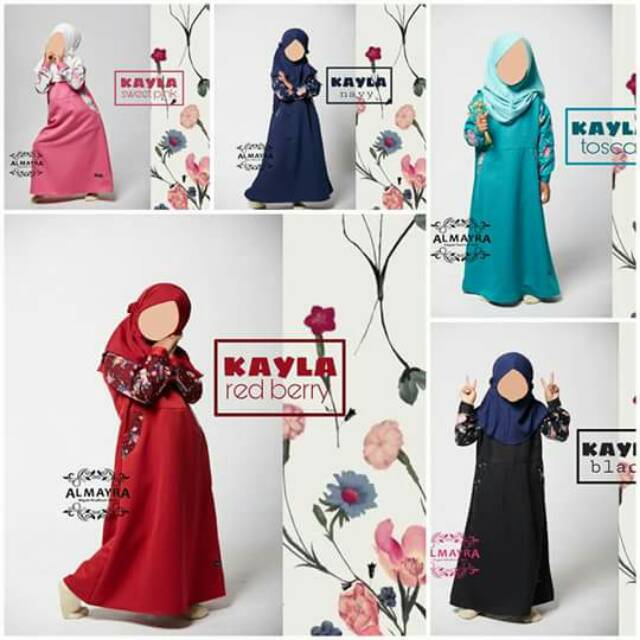 Gamis Anak Katun Jepang Kayla Syari Usia 2-8 Tahun