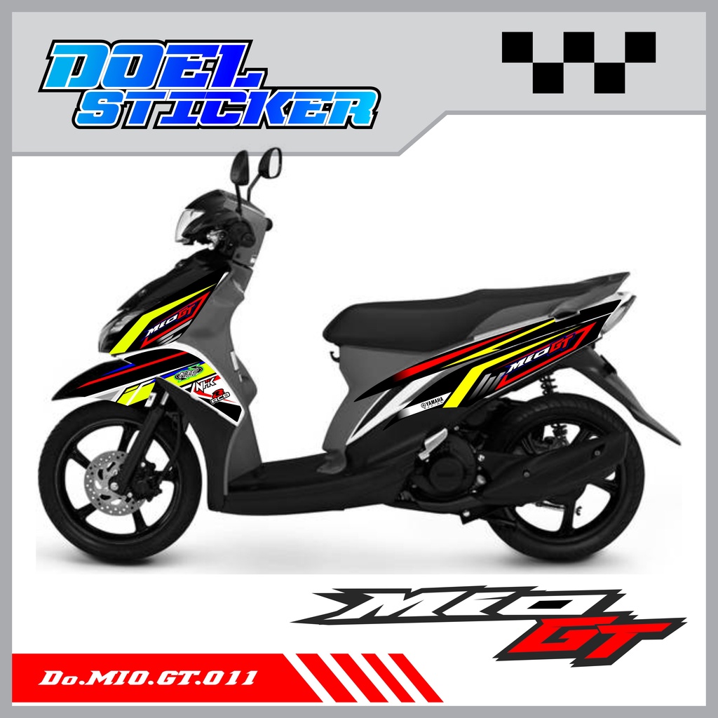 STICKER STRIPING MIO GT - STICKER STRIPING LIST VARIASI HOLOGRAM , CROME MIO GT DOEL 011