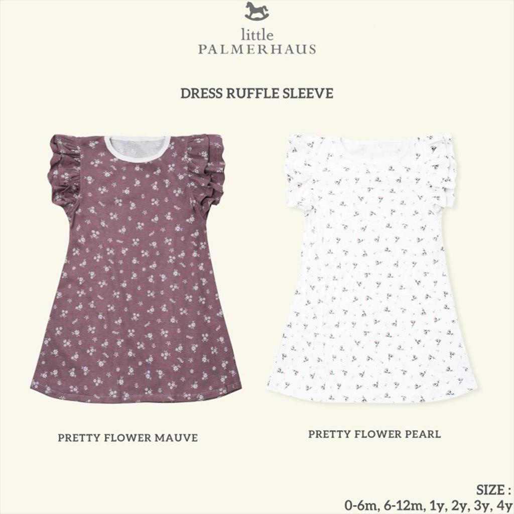 Little Palmerhaus Ruffle Dress Pretty Flower Mauve Dress Anak