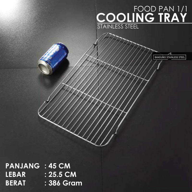 Cooling Tray Food Pan 1/1 Tatakan Saringan Peniris Minyak Panggangan Multifungsi Medium Large