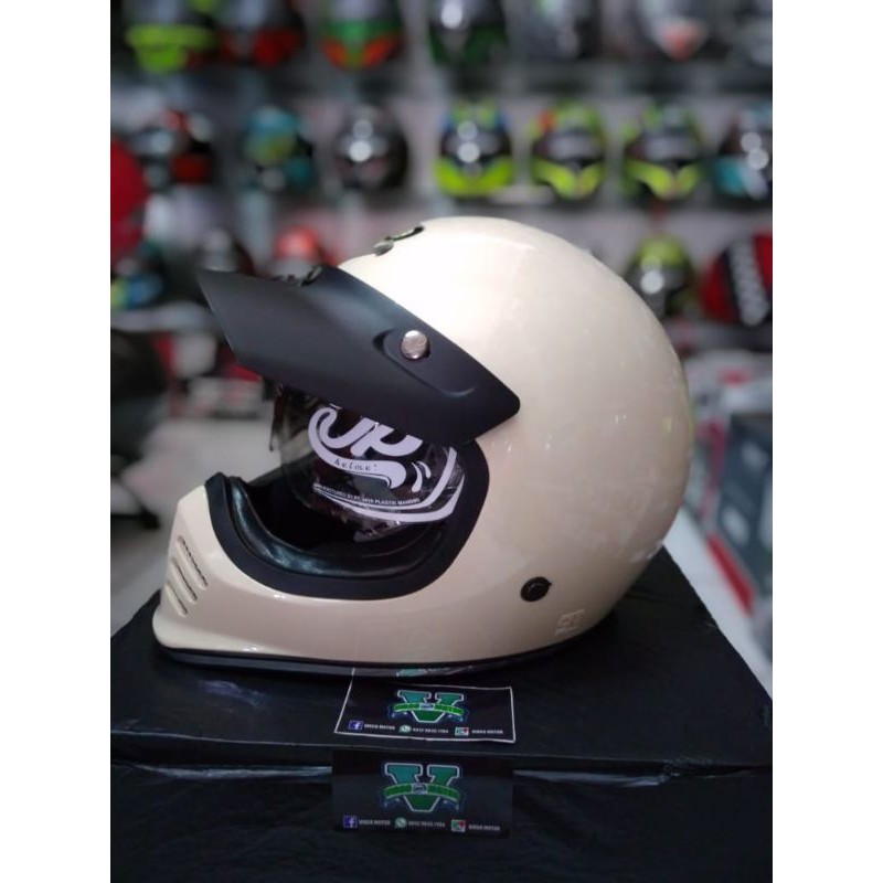 HELM JP RETRO SIGNATURE SOLID/WHITE CREAM GLOSSY