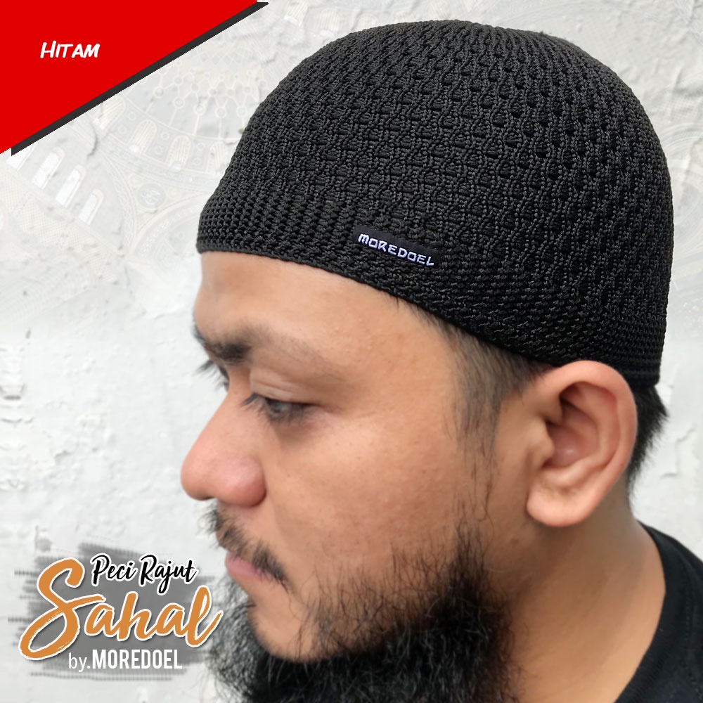 MOREDOEL - Kopiah Peci Sholat Peci Rajut Sahal Elastis dan Nyaman dipakai Cocok untuk Souvenir Tahlilan dan Syukuran