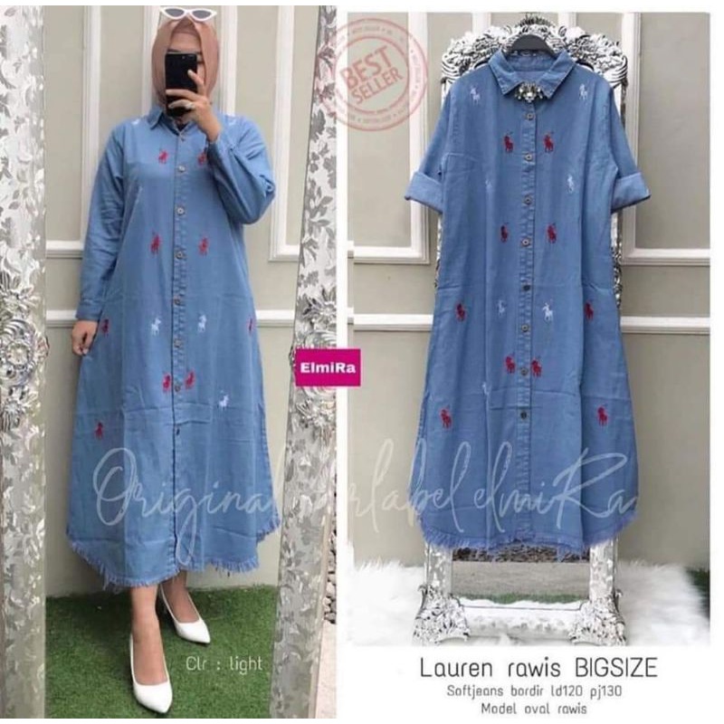 Lauren rawis bigsize#polo rawis ld 120#atasan tunik#fashion wanita