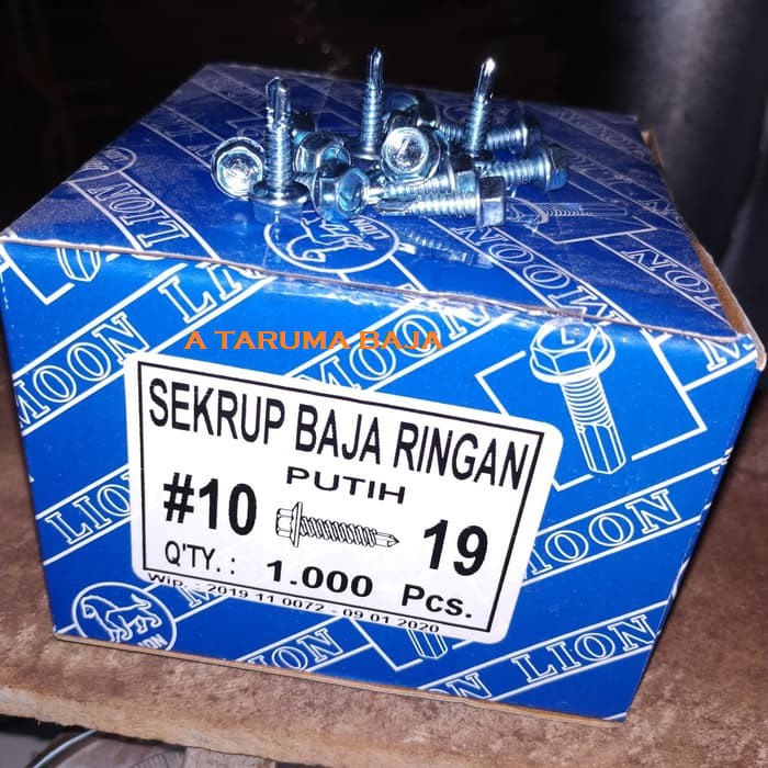 Skrup Baja Ringan 10 x 19 Kode L Paku Roofing Baut Skrup Baja Ringan 10 x 19 Kode L Paku Roofing Baut