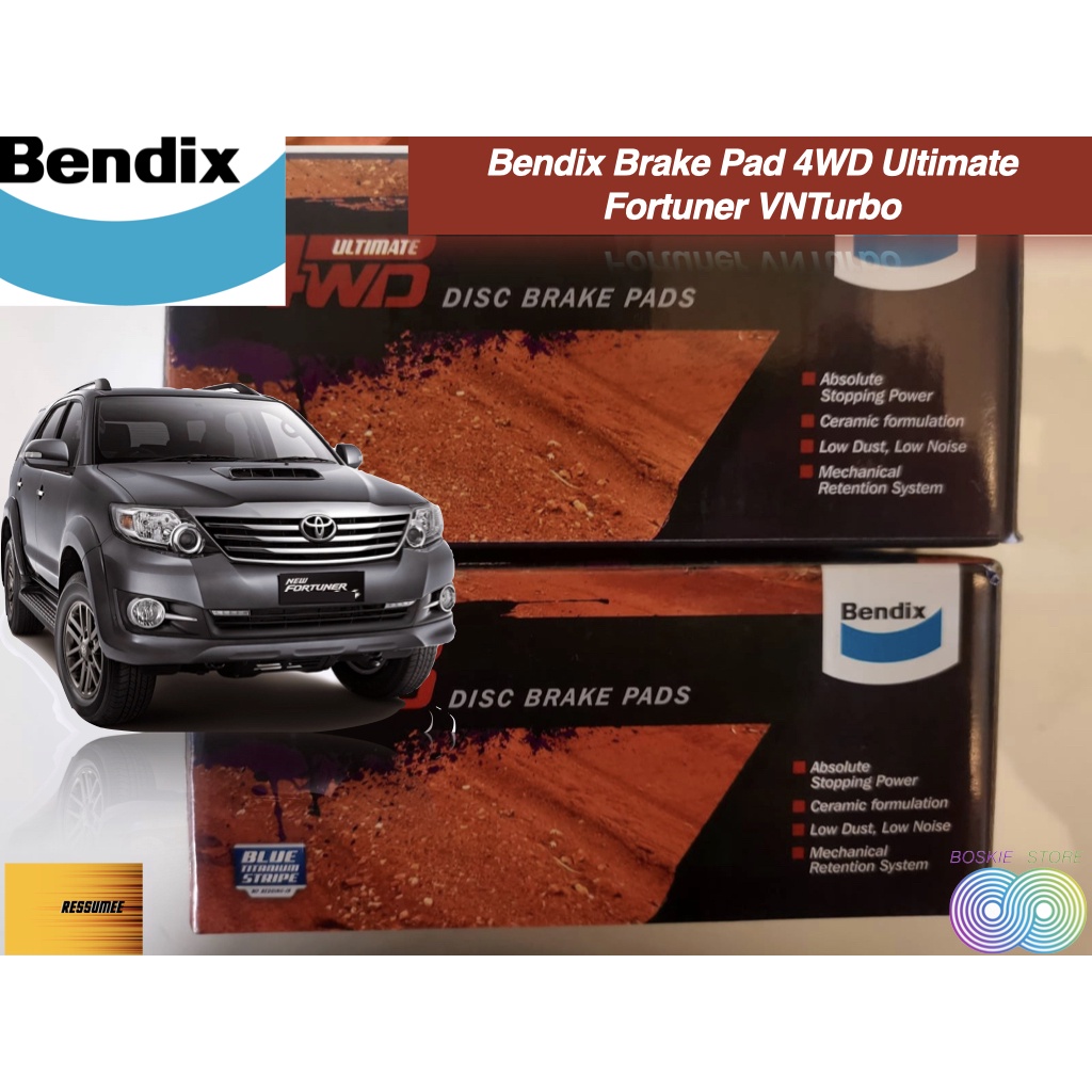 Kampas Rem Toyota Fortuner VNT 2KD Bendix 4WD Ultimate