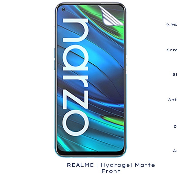 REALME NARZO 20 NARZO 20 PRO NARZO 30A NARZO ANTI GORES HYDROGEL MATTE DEPAN ANTI MINYAK FRONT SCREEN GUARD JEL PELINDUNG LAYAR  FULL COVER SCREEN PLASTIK LENTUR GEL