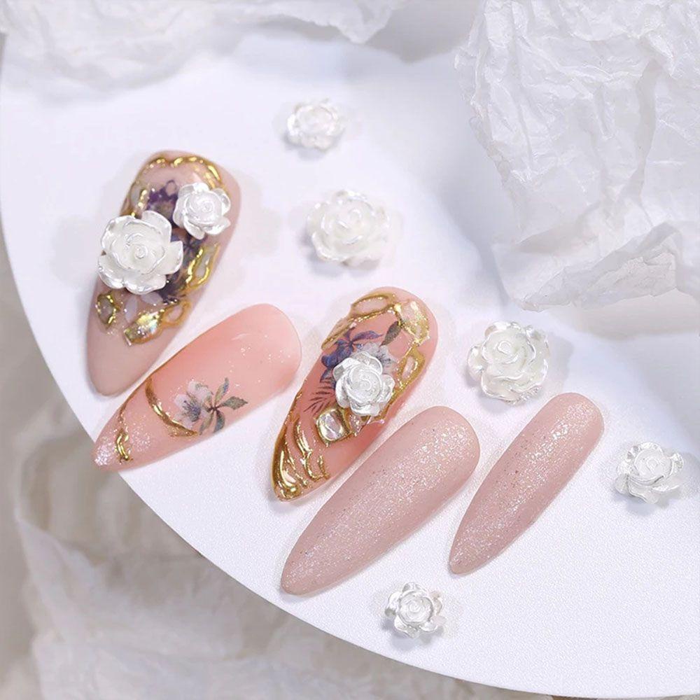 MXBEAUTY Camellia Nail Charms Jepang-Korea Bentuk Bunga DIY Alat Manikur Salon Kuku Rhinestones Kuku Mengkilap