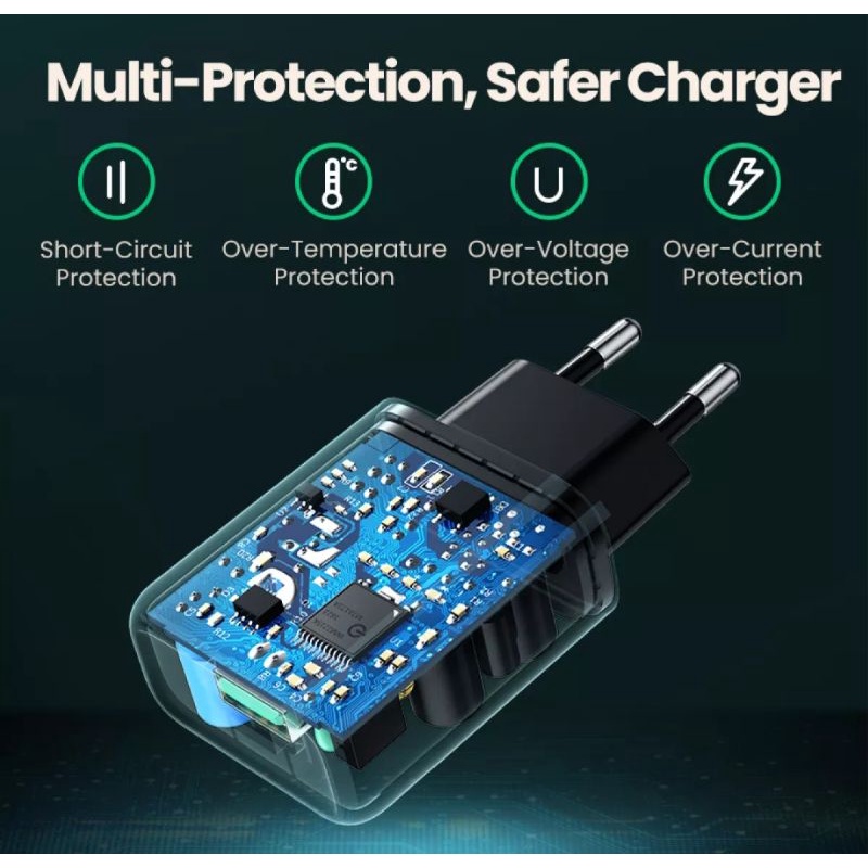Ugreen 18W 10W USB A Charger With MFi Lightning Cable For Iphone 13 12 11 XR SE 8 7 6