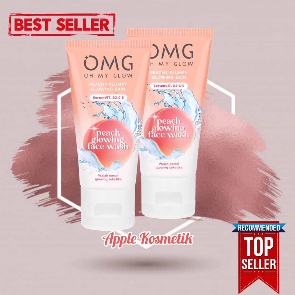 OMG Peach Glowing Face Wash 50gr - Apple_Kosmetik