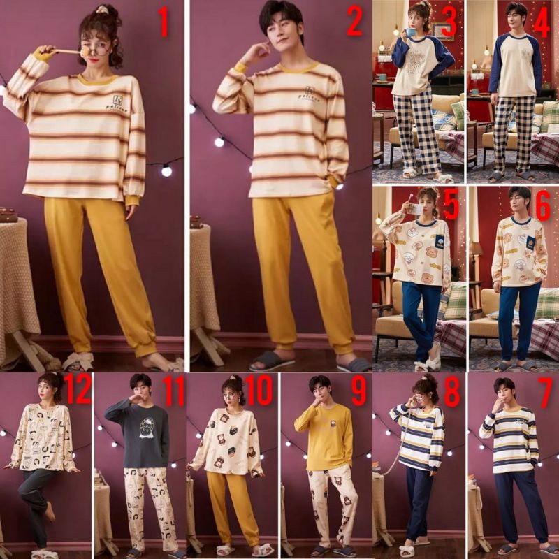 Baju tidur couple import murah piyama import couple murah C14-D3