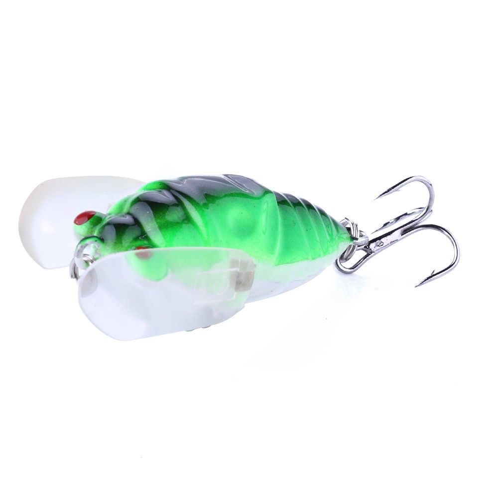 Hengjia 1pcs Bionic Cicada Hard Bait Fishing Lure 4cm/6.4g Ikan Kecil Memancing Floating Crankbait Mematikan Umpan Serangga