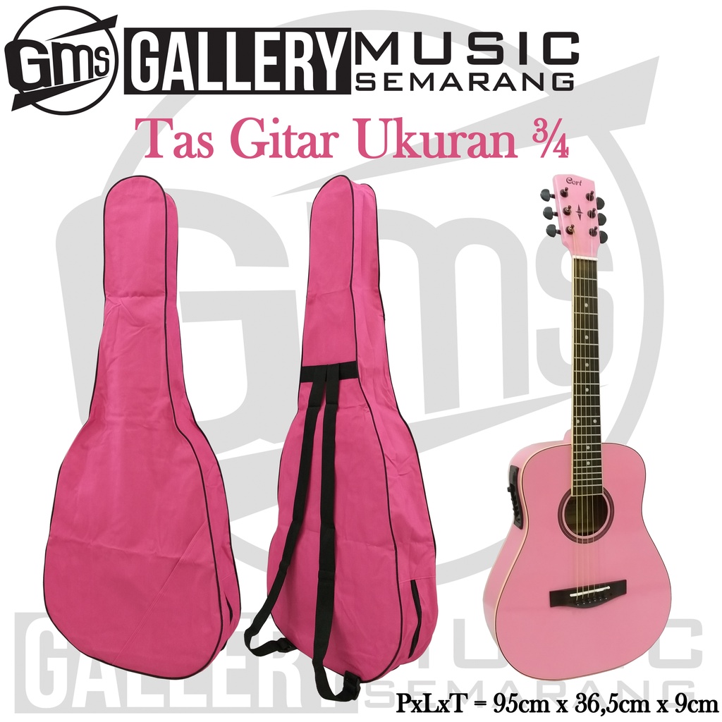 Tas Gitar Mini atau Tas Ukuran Gitar 3/4 Pink / Softcase Gitar Mini ¾  Pink  Bahan Kuat (A29)