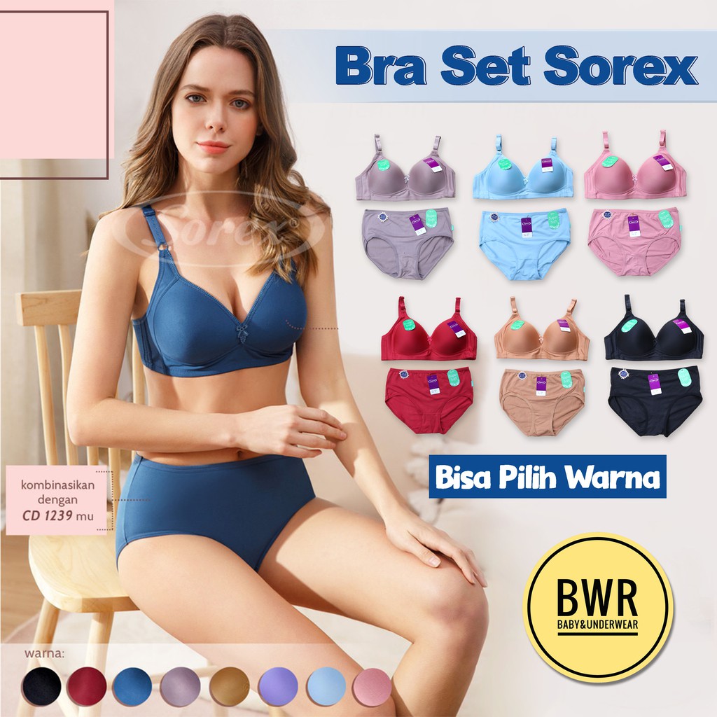 Bra Set Sorex 17239 + CD 1239 | Setelan Pakaian Dalam Sorex Casual Pilih Warna - Bwr IX