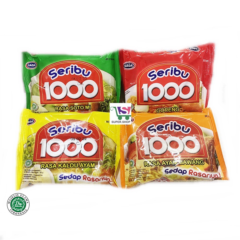 Gaga Seribu 1000 Mie Instan Ayam Bawang / Goreng 50 Gram