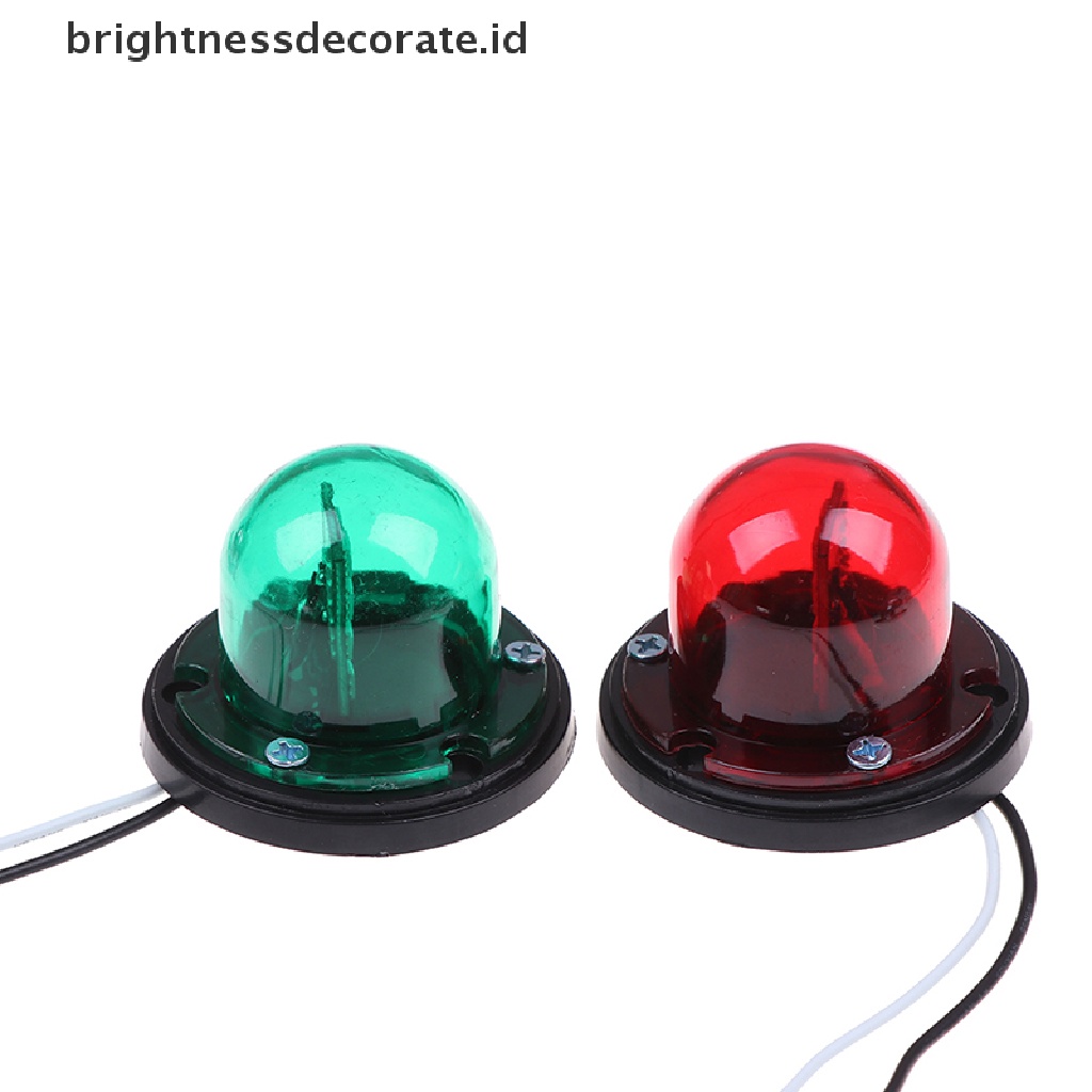 2 Pcs Lampu Navigasi LED Bahan Stainless Steel Warna Merah Hijau Untuk Perahu