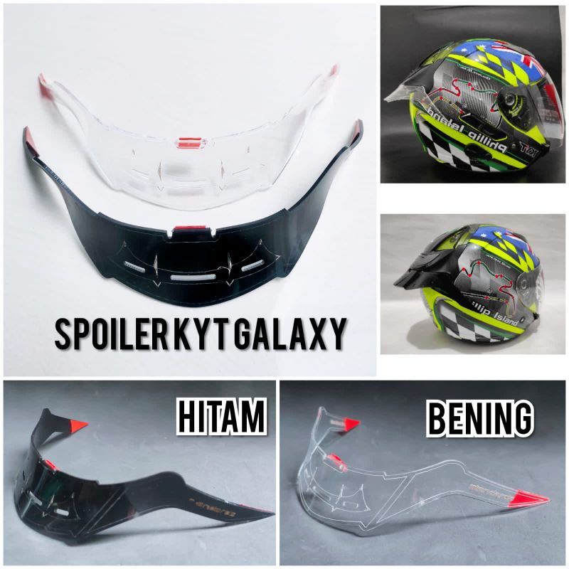 Spoiler Helm KYT Galaxy Slide Akrilik 3mm Model Gpr/Aksesoris Spoiler Helm KYT Galaxy Slide