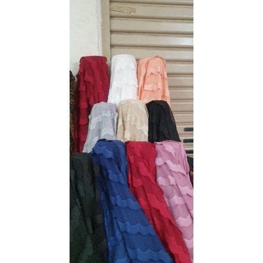 Kain Sifon Rubiah motif ombak/ bahan Rubiah / cocok untuk dress gaun seragaman gamis dll TERBARU