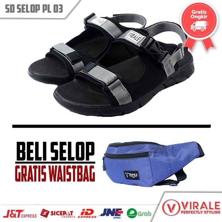 Sandal Gunung Outdoor Pria Murah Sendal Casual Traveling Original VIRALE PL 03 - TP 03 BIRU