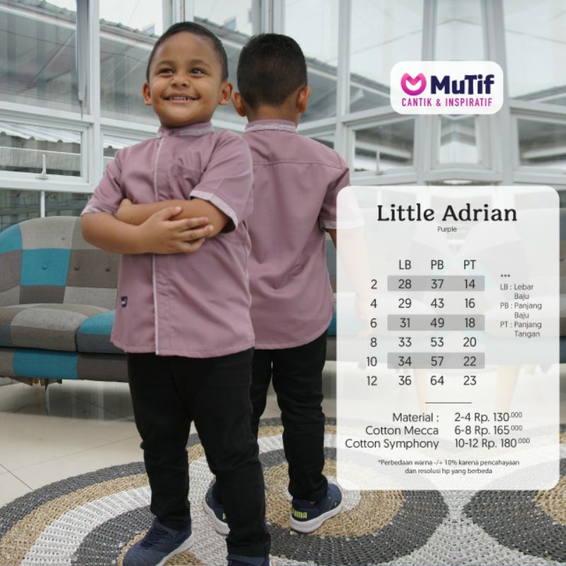 Mutif Sarimbit Arina Radiant Purple Laven Mutif Arina Little Arina Mutif Man Adrian Cakra Baju Muslim Gamis Sarimbit Keluarga Family Series Lebaran Terbaru Ori Set