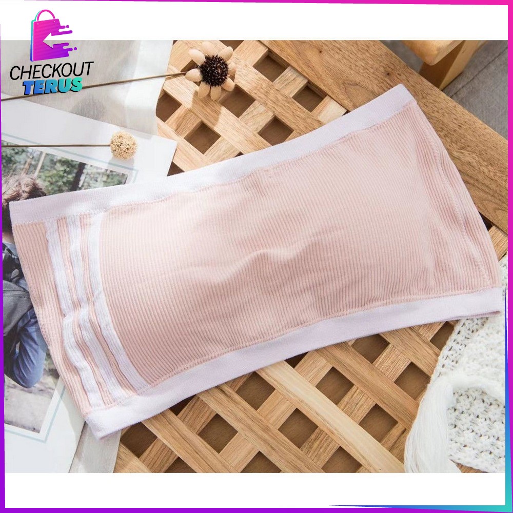 CT P106 Bra Crop Top Kembem Sexy Wanita Tanpa Tali Pakaian Dalam Wanita  Bra Tanpa Kawat Bra Fashion Kembem Korea Style Bra Bahan Halus BH Tanpa Kawat