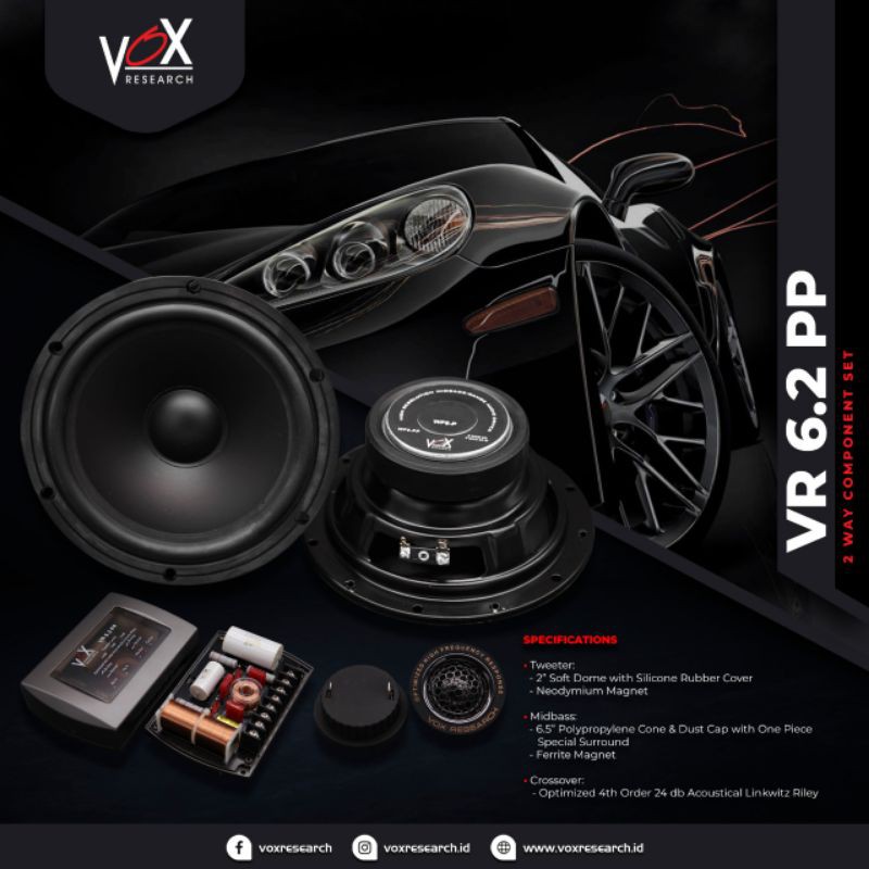 Speaker VOX Research VR6.2PP / VR 6.2PP / VR 6.2 PP Split 2 Way ORI