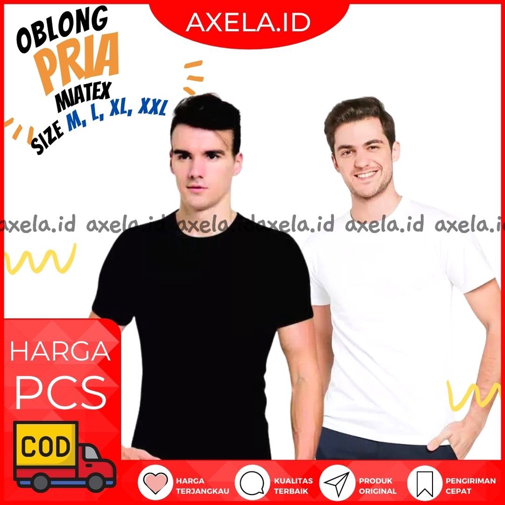Kaos polos/ kaos oblong pria premium miatex - AXELA ID